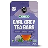 FGO Organic Earl Grey Black Tea, 100 Count, Eco-Conscious Tea Bags, Resealable Bag, Packaging May Vary (Pack of 1)