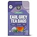 Organic Earl Grey Black Tea Bags | 100 Tea Bags | Chinese Keemun, Indian Assam & Italian Bergamot Blend | Eco-Conscious Tea Bags in Kraft Bag | by FGO