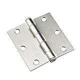 Richelieu 820NBB Onward (2-Pack) 3-inch (76 mm) Full Mortise Butt Hinge for Interior Door, Square Corner, Brushed Nickel Finish