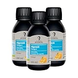 Dr. Budwig Premium Omega 3 Algenöl Vegan Orange (3x 100ml) - hochdosiert - 2300mg natürliches DHA, DPA & EPA - Vitamin D3 und K2 - flüssig - laborgeprüft - Alternative Fischöl