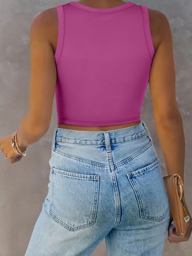 Image of ANRABESS Women Tank Tops High Neck Sleeveless Sexy Cutout Racer Back Going Out Crop Tops Shirts Summer Y2K Outfits