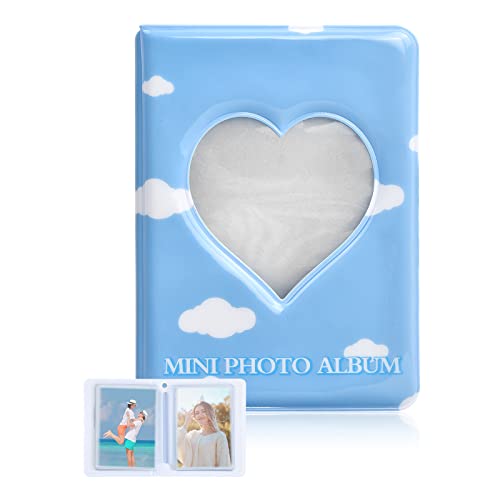 Orenge Mini Album Photo de Cœur Creux 3 Pouces Album Photocard Kpop 40 Poches Album Photo de Classe 8x11x2.5cm Album de Collecte d'Images Rechargeable pour Cartes Photo,