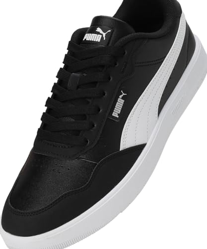 Image of Puma Herren Court Ultra Lite Sneaker, Puma Black Puma White Puma Silver, 46 EU
