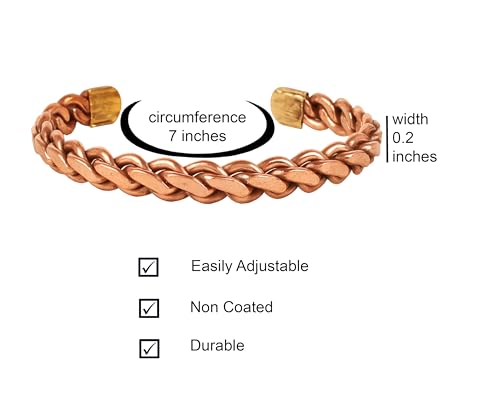 Touchstone Copper Bracelet Tibetan Style. Hand Forged with Solid and high Gauge Pure Copper.3