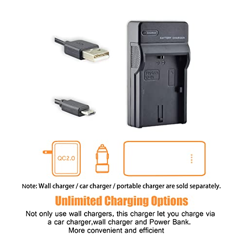 Batería LP-E6P DSTE 2400mAh y cargador micro USB para Canon EOS R5 Mark II 6
