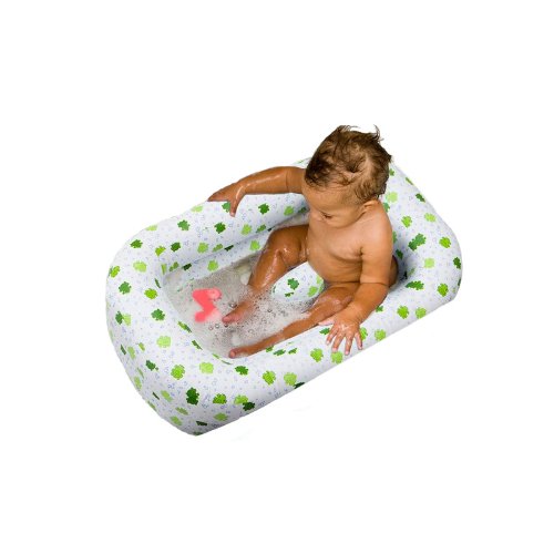 Mommy's Helper Inflatable Bath Tub Froggie Collection, White/Green, 6-24 Months