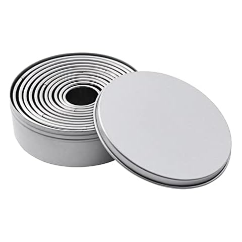 K-Tores Stainless Steel, Round - Cookie Cutters Baking Pastry Cutter Set - Strong Circle Biscuit, Cookie Cutter Set - 11 Cookie Cutter Sizes & Shapes Cover