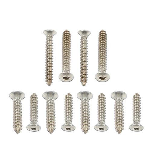 CHEDA Silver Headlight & Bumper Bezel Trim Screw Kit Stainless Steel Polished Chrome (Thread #8,Length 3/4