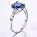 Yaresul Women's Sapphire Ring 10x8mm 925 Sterling Silver Sapphire Engagement Ring for Women September Birthstone Rings Paved Cubic Zirconia Wedding Rings Size 8