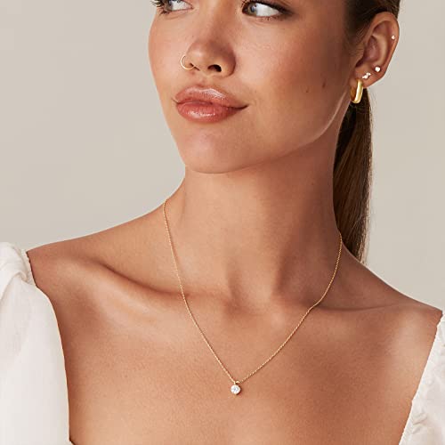 PAVOI 14K Gold Plated Cubic Zirconia Diamond Pendant Necklace for Women | Adjustable Slider2