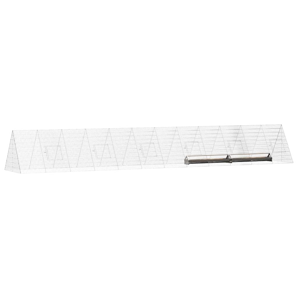 Jaula para pollos de acero galvanizado, 650 x 100 x 85 cm, resistente a la intemperie con protección, estable conejera y conejera para exteriores