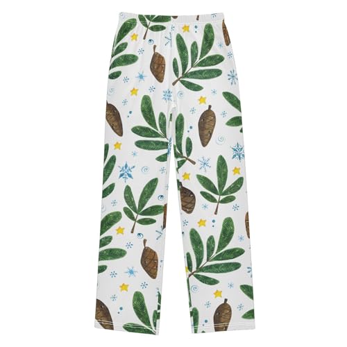 Boys' Pants Plants Snowflake Star Christmas Long Bottoms Jogger Pants Elastic Waist Trousers with Pockets S-XL