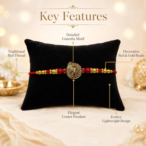 Image of CraftVatika Ganesha Rakhi with Gift for Brother Boy Men Kids, Designer Rakhi Gift Combo for Brother Man, Fridge Magnet Item, Rakhis for Rakshabandhan, Designer Rakshasutra Raki for Raksha Bandhan