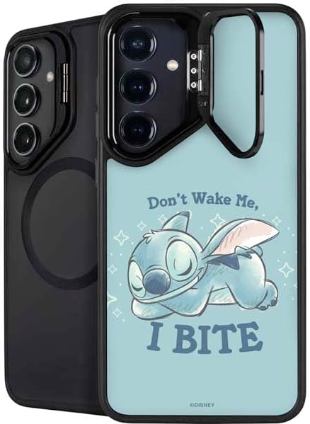 Skinit Kickstand Phone Case Compatible with Galaxy S25 Plus - Officially Licensed Disney Lilo and Stitch Let Me Sleep Design