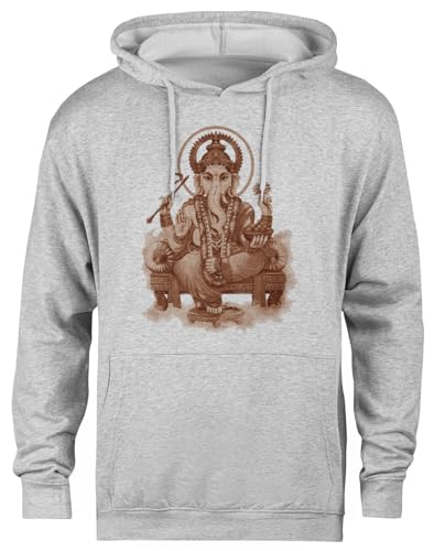 Pull à capuche Ganesh gris unisexe décontracté confortable