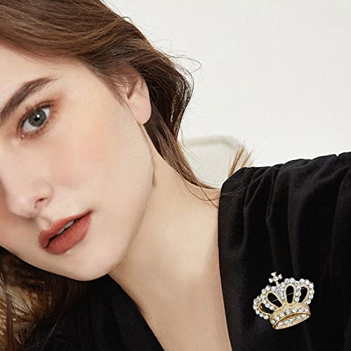 Image of Crystal Rhinestone Princess Queen Brooch Pin Tiara Crown Brooches for Women Tiara for Wedding Party /Banquet /Birthday