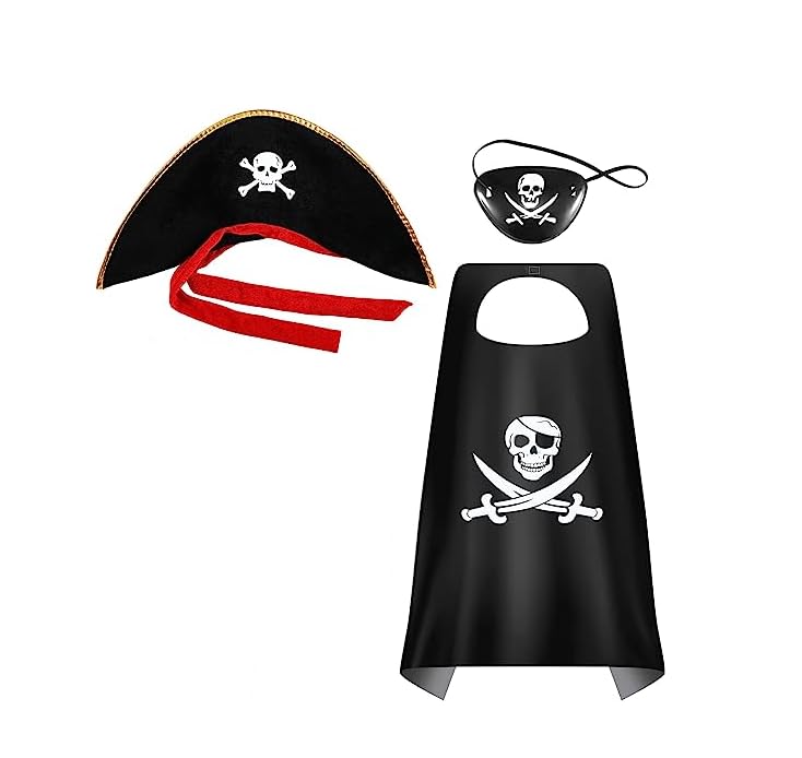 See full amazon price history chart for SVNFOXX 3 Pcs Halloween Kids Pirate Costume Accessory Set Includes Long Tail Pirate Hat Kids Skull Eye Patch Black Satin Capes Red Large Sash for Boys Girls Pirate Party Dressing Halloween Role Play SVNFOXX 3 Pcs Halloween Kids Pirate Costume Accessory Set Includes Long Tail Pirate Hat Kids Skull Eye Patch Black Satin Capes Red Large Sash for Boys Girls Pirate Party Dressing Halloween Role Play (B0CCLWGQD4) Amazon Price History, Amazon Price Tracker