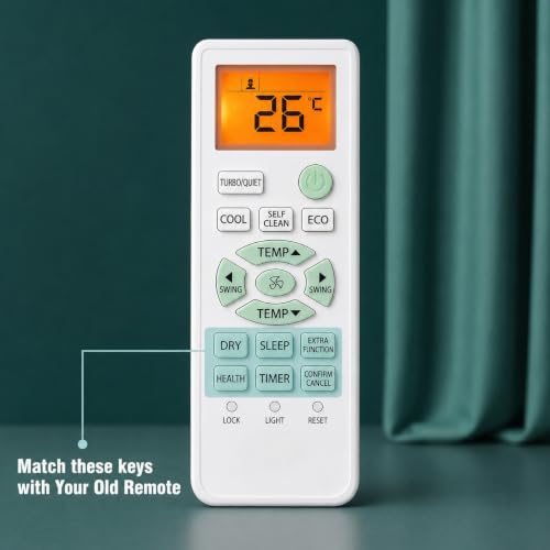 Image of K2 Haier AC Remote - Compatible with Haier Twin /Dual Inverter Split AC 1.5 Ton | LCD Display with Backlight | Free Batteries | 5 Years Warranty | Exact Match Required