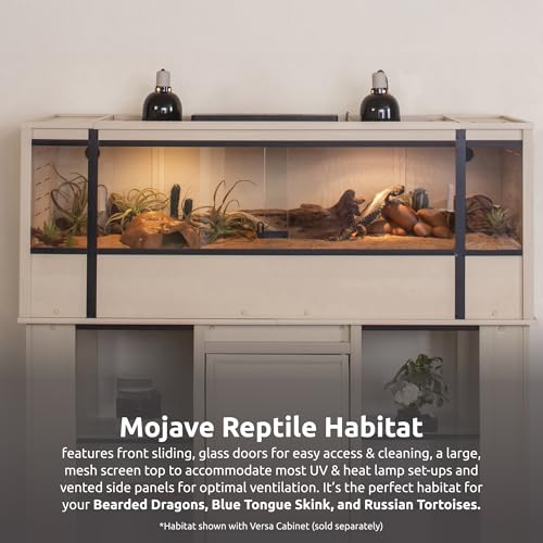 Image of New Age Pet ECOFLEX 60 inch Wide X-Large Reptile Habitat, Mojave Lounge for Snakes, Tortoises & Lizards in Maple, Black & Grey, Easy Assembly, Sliding Glass Doors & Mesh Top