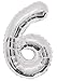 Price comparison product image Unique Party 55756 - 34" Giant Silver Foil Number 6 Balloon