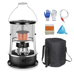 Petroleumkachel voor gebruik binnenshuis, 360° surround-petroleumkachel, draagbare verwarming voor op de camping en in de woonkamer met maximaal 2600 W vermogen black,B