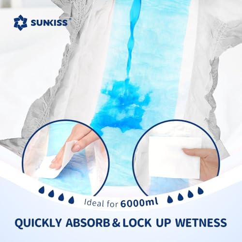 Image of SUNKISS Masterpiece Adult Diapers with Tabs, Unisex Disposable Incontinence Briefs for Women and Men, Odor Control, Grey, S /M, 10 Count (Pack of 2)