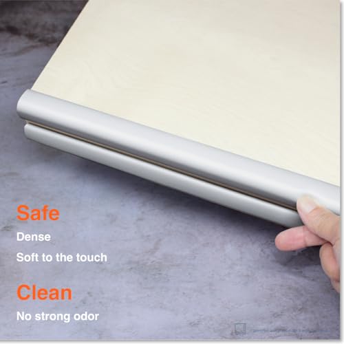 Image of Roving Cove Slimfit Edge Protector for Baby Proofing (9ft Small Edges Only), Soft Rubber Foam Furniture Safety Bumper Guard, Desk Cushion, 3M Adhesive, Stone Grey