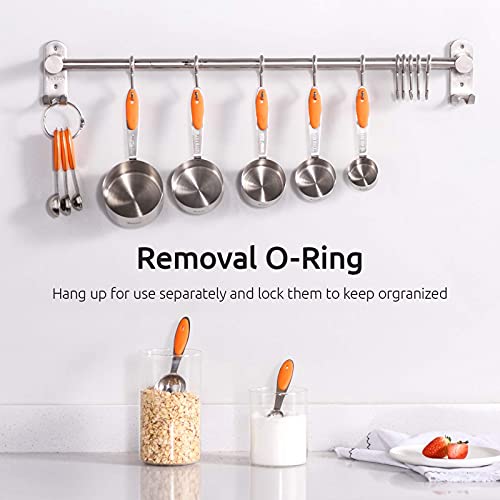 U-Taste 18/8 Stainless Steel Measuring Cups And Spoons Set And 480ºf High Heat-Resistant Kitchen Tong Set (Orange) #TOP4