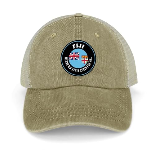Yelolyio The Greatest Place On Earth Casquettes de baseball Fidji Drapeau Fidji Casquettes en coton Chapeau de soleil Casquettes patriotiques pour hommes et femmes Casquettes en maille Casquettes de