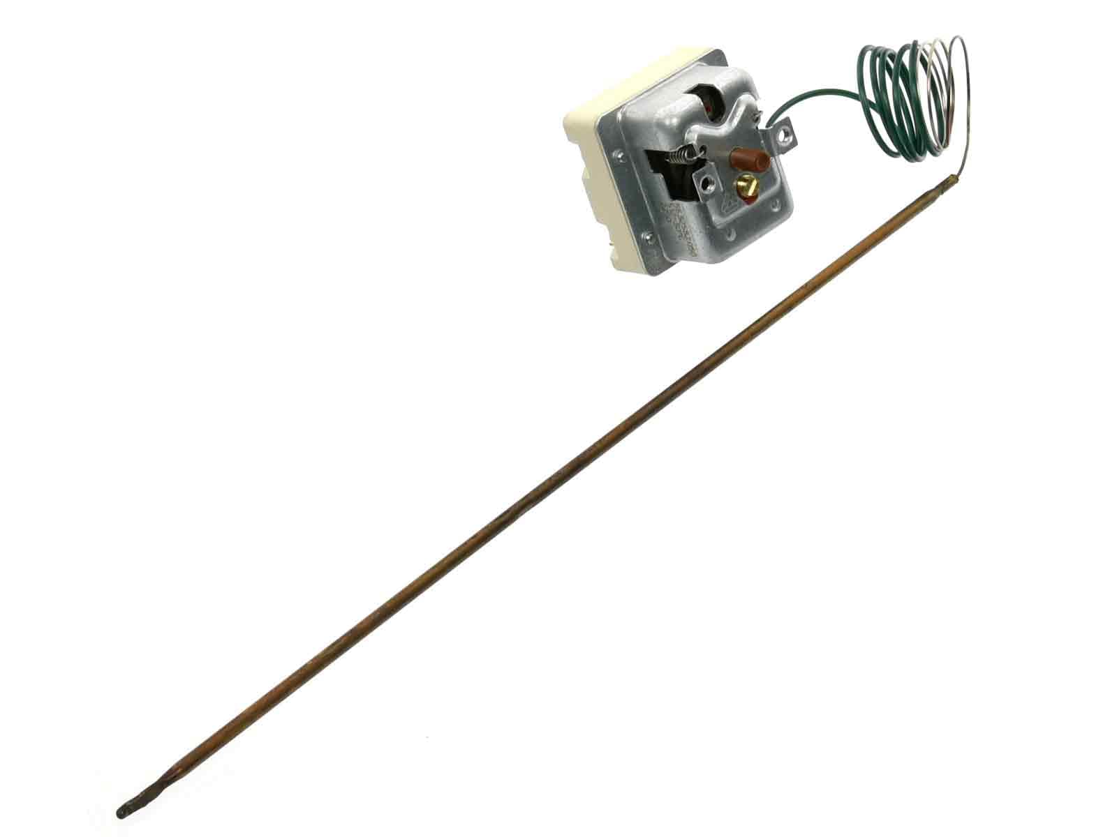 EGO - Termostato di sicurezza 55.32582.800, temperatura di spegnimento, 500 °C, 3 poli, 20 A, sensore ø 4 mm, lunghezza 308 mm, tubo capillare 890 mm