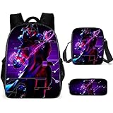 [LNDLWXK] バッグ フォートナイト 子供用 3点セット fortnite リュックサック 男の子 女の子 筆箱 通学 大容量 プレゼント ショルダーバッグ ペンケース 入学 通園 遠足 旅行 文房具 萌えグッズ おしゃれ (タイプ10,3点セット)