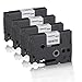 Produktbild 4x Schriftband kompatibel für Brother TZ231 TZE-231 P-Touch 300 SP P-Touch 310 CC P-Touch 310CC P-Touch 340 C P-Touch 340C P-Touch 350 P-Touch 3600 P-Touch 540 C P-Touch 540C P-Touch 550 Ptouch 12mm x 8M W-B