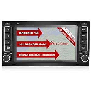 M.I.C. AVTO7-lite Android 12 Autoradio mit navi RK3566 2G+32G Ersatz für VW T5 multivan Touareg mit RNS 2: DSP DAB Plus…