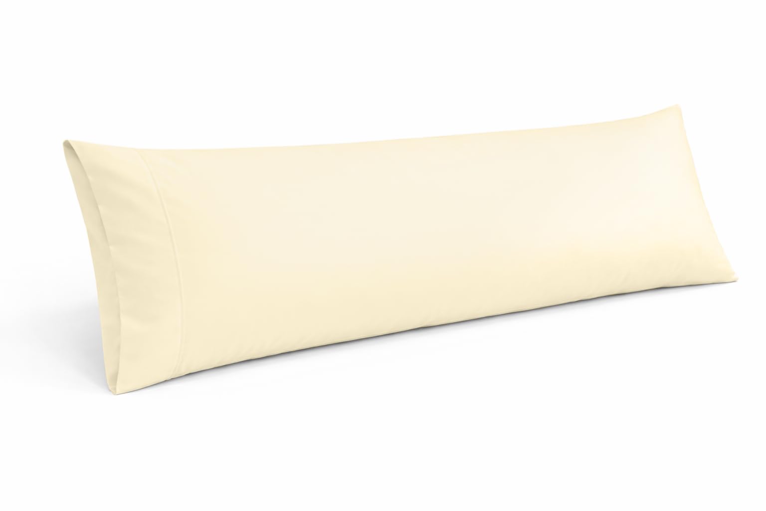 Cotton Delight Organic Cotton Body Pillow Cover 20x48 – 600 Thread Count Sateen Weave, Ultra-Soft & Smooth Long Body Pillowcase with Envelope Closure, Soft Ivory Body Pillow Case (1 Pack)