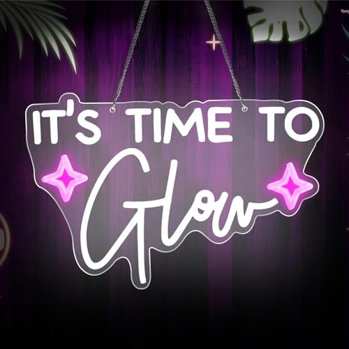 Image of It's Time To Glow Neon Sign Cowgirls Neon Decor Light Sign Girl Glow Party Led Neon Signs for Beauty Room Hair Salon Nails Wax Lash Beauty Decoration Wall Neon Sign