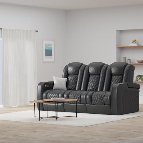 Luxury recliner sofa leather set