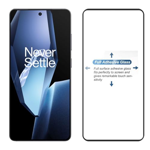 Image of POPIO Military-Grade Gorilla Tempered Glass For OnePlus 13R (Black) 9H Hardness, Edge-to-Edge Full Coverage, Anti-Scratch, Bubble-Free, Ultra Clear HD Glass, Oleophobic Coating, Face ID Compatible