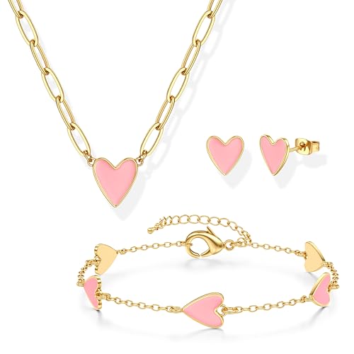 Regalo unico: il cuore simboleggia amore, amicizia e affetto, rendendo il set di gioielli una scelta ideale per esprimere emozioni profonde. Che tu stia trattando te stesso o sorprendendo una persona cara, Fancy Heart Jewelry Set serve come ricordi atemporali di momenti cari. Ideale per San Valentino, compleanni o regali di anniversario per tua moglie amici mamma e te stesso