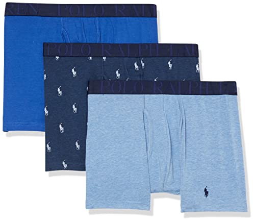 Polo Mens Stretch Classic Fit Boxer Briefs Trunks & Long Leg Available 3-Pack Royal Heather Pack Large