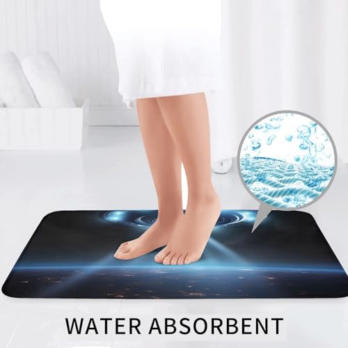 VTCTOASY UFO Badezimmerteppich-Set, 3-teilig, saugfähig, WC-Deckelbezug, rutschfest, U-förmig, Konturmatte für WC, Badezimmer – Bild 7