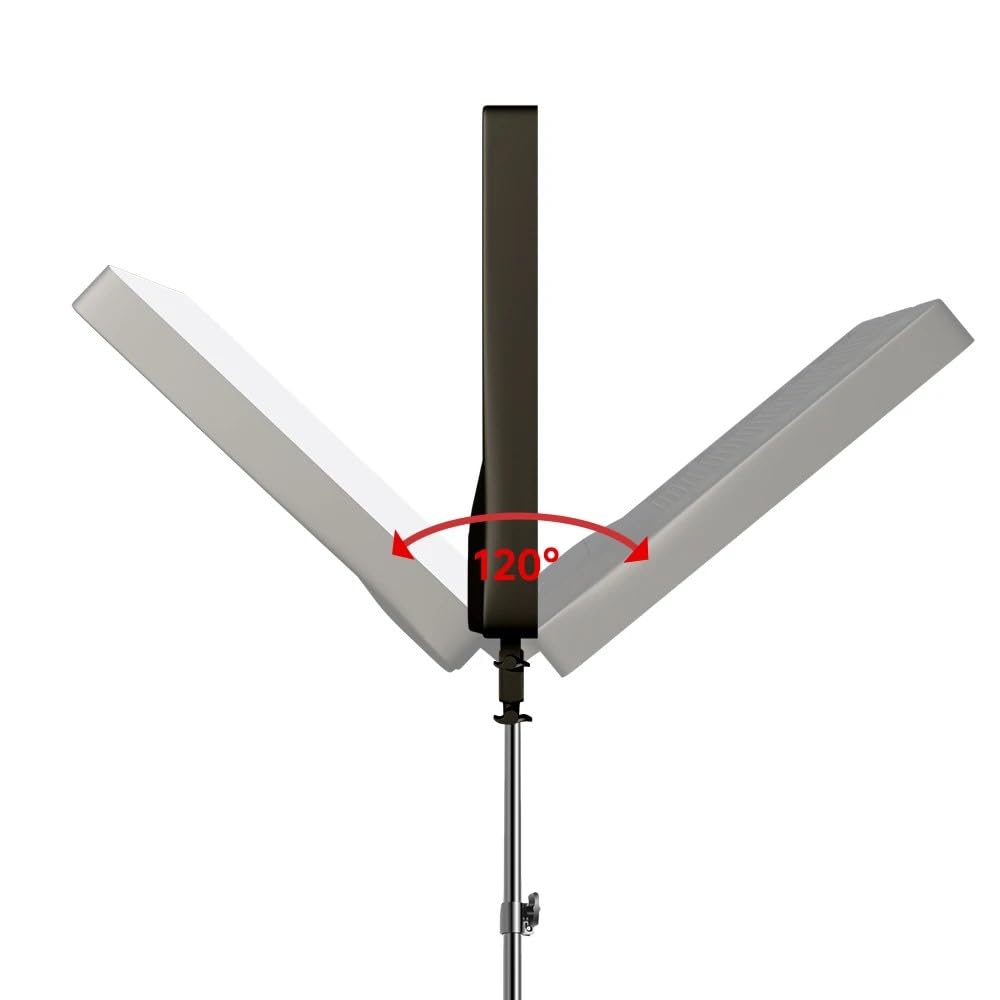 2X Panel de Iluminacion Fotografica Luz de Relleno Fotografia Videos Luces Led Pantalla 19" 2700k-7500K, Trípode Regulable Filmación Zoom Videoconferencia TikTok con Mando (2 Luces - 2 Tripodes)