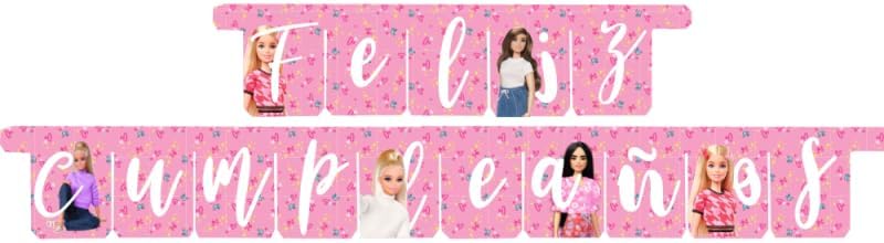 ES Barbie Party Garland, Happy Birthday Garland – Birthday Decoration for Children – Children's Parties, Birthdays and Celebrations – Party Supplies – 1 Piece