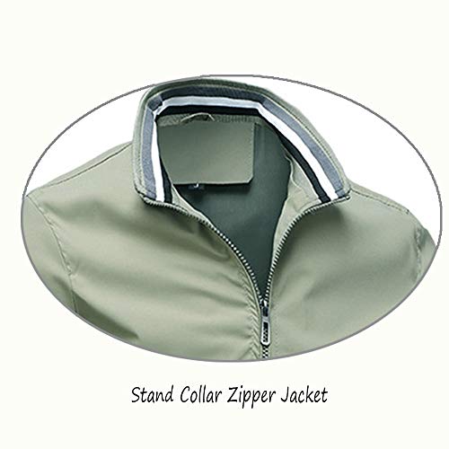 sandbank Men's Lightweight Softshell Coat Zipper Long Sleeve Sportswear Coat Stand Collar Windbreaker Flight Bomber Jacket3