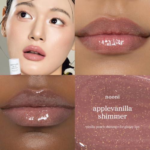 Image of NOONI Applevanilla Lip Oil Shimmer - Plumping Tinted Glossy Lip Oil