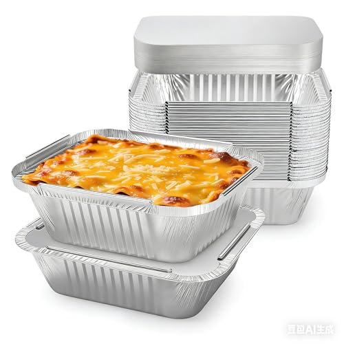Set economico: ricevi 30 piccoli vassoi per barbecue in alluminio di alta qualità, dimensioni 17 x 13,5 x 5 cm, con una capacità di circa 610 ml, perfetti per tutte le tue attività di cucina all'aperto.