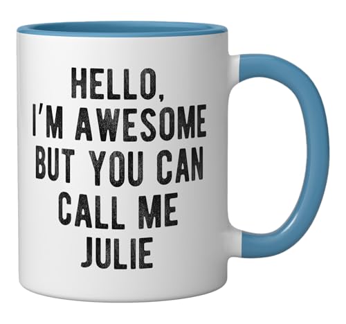 Taza de cerámica azul y blanca Julie 11 oz miniatura 2