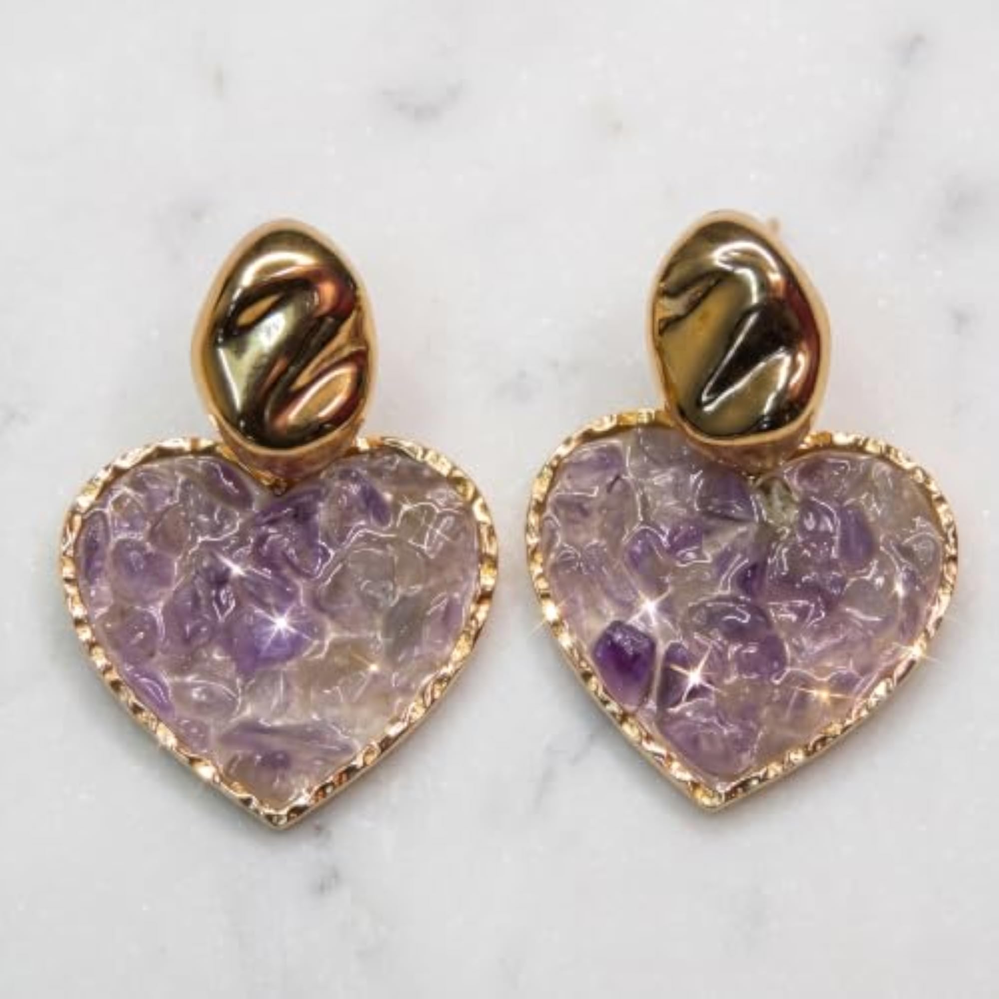 Women's 18KT Gold Plated Heart Drops Earrings, Stylish Design