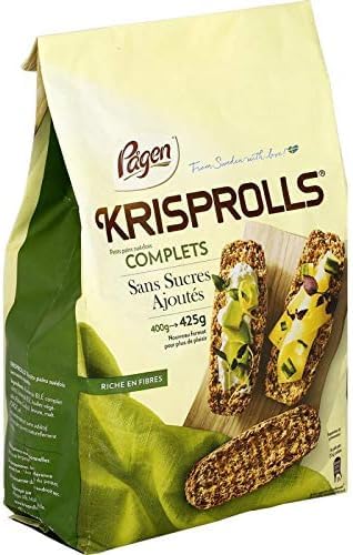 KRISPROLLS – Pan integral sin azúcar añadido 425 g – Cuatro artículos