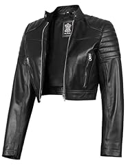 Edna - Black Cropped Leather Jacket