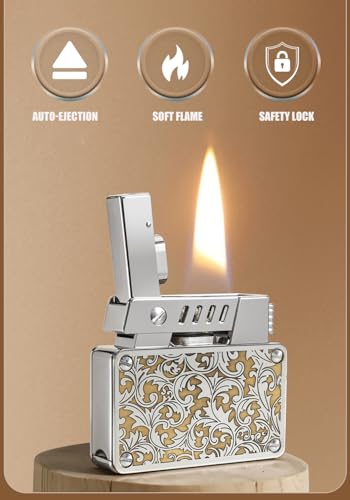 Encendedor de aceite Ambrogio.L recargable vintage blanco miniatura 7